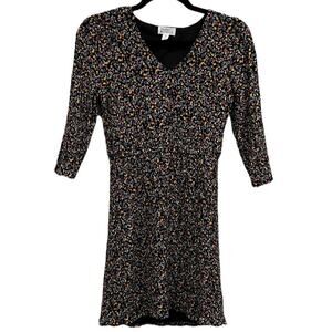 Market & Spruce Stitch Fix Floral Dress Black 3/4 Sleeve Women’s XSP Petite